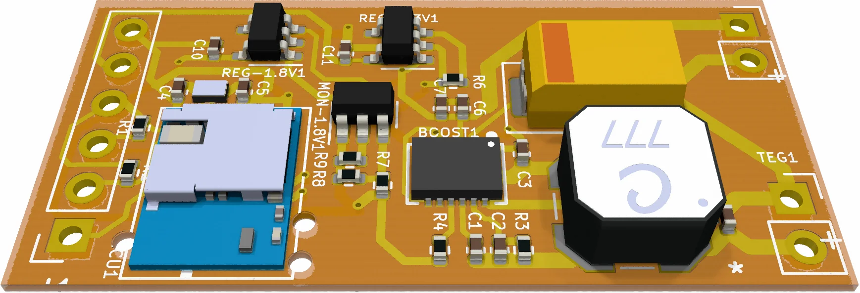 Figure 5. TEGSense v4 flex board for compatibility with printed conductors.